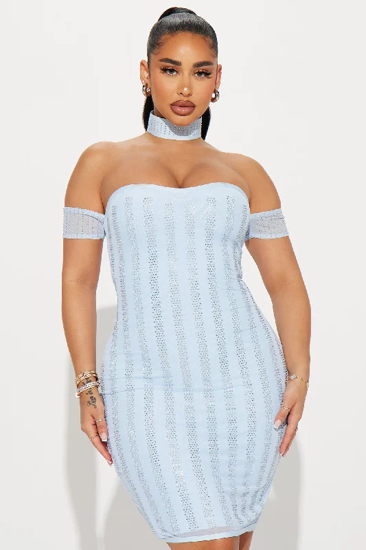 Celestial Bandage Midi Dress - Light Blue