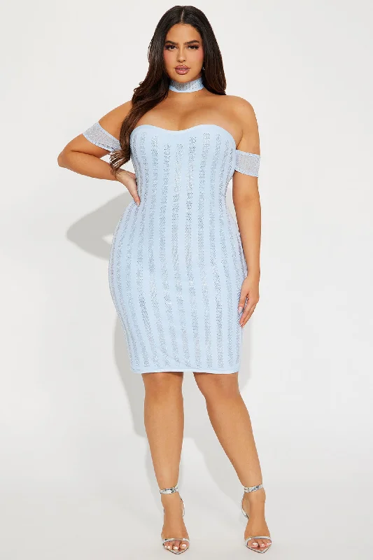 Celestial Bandage Midi Dress - Light Blue