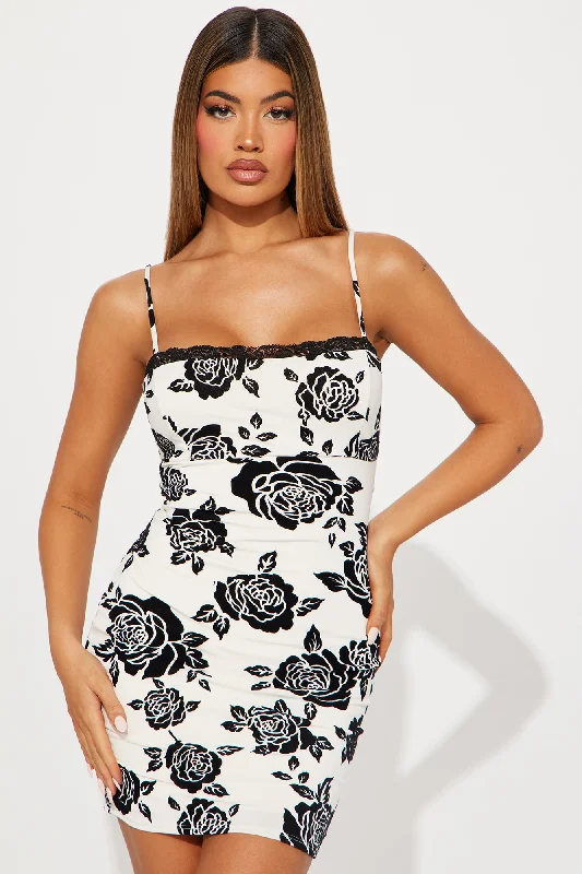 Maya Floral Mini Dress - Ivory/combo