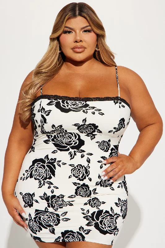 Maya Floral Mini Dress - Ivory/combo