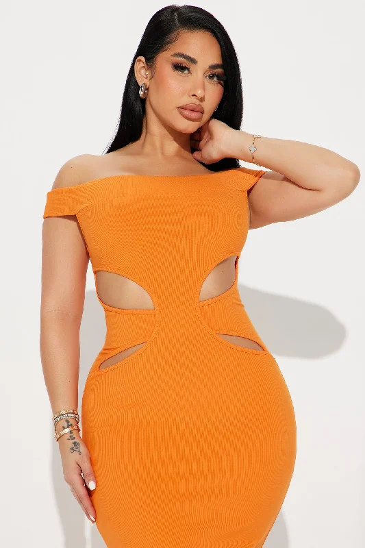 Mila Cutout Midi Dress - Orange