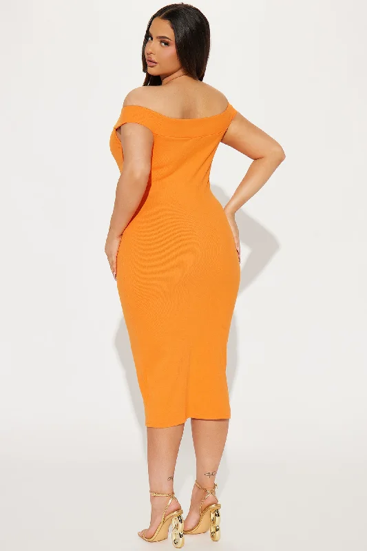 Mila Cutout Midi Dress - Orange