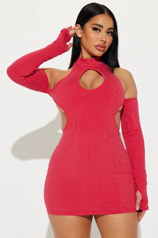 Nia Snatched Mini Dress - Raspberry