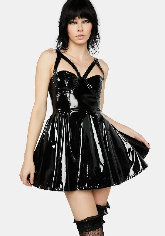 Nighttime Eye Candy Vinyl Dress