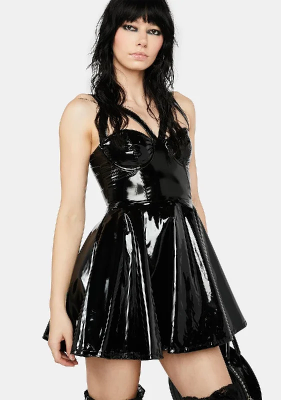 Nighttime Eye Candy Vinyl Dress