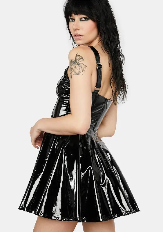 Nighttime Eye Candy Vinyl Dress