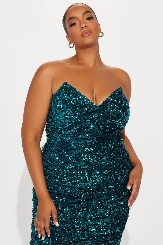 Sahara Sequin Midi Dress - Emerald