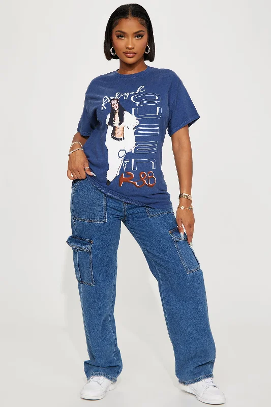 Aaliyah RnB Graphic Tee - Navy