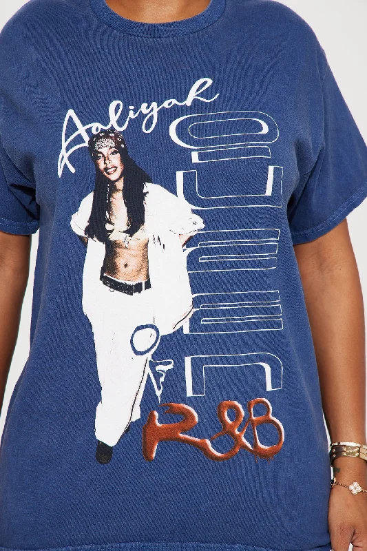 Aaliyah RnB Graphic Tee - Navy