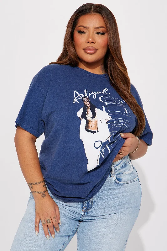 Aaliyah RnB Graphic Tee - Navy