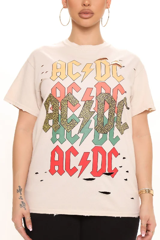 ACDC Distressed Band Tee - Sand