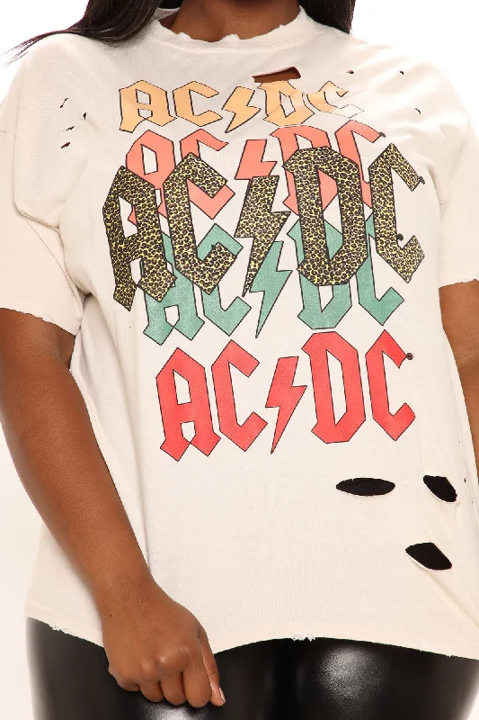 ACDC Distressed Band Tee - Sand