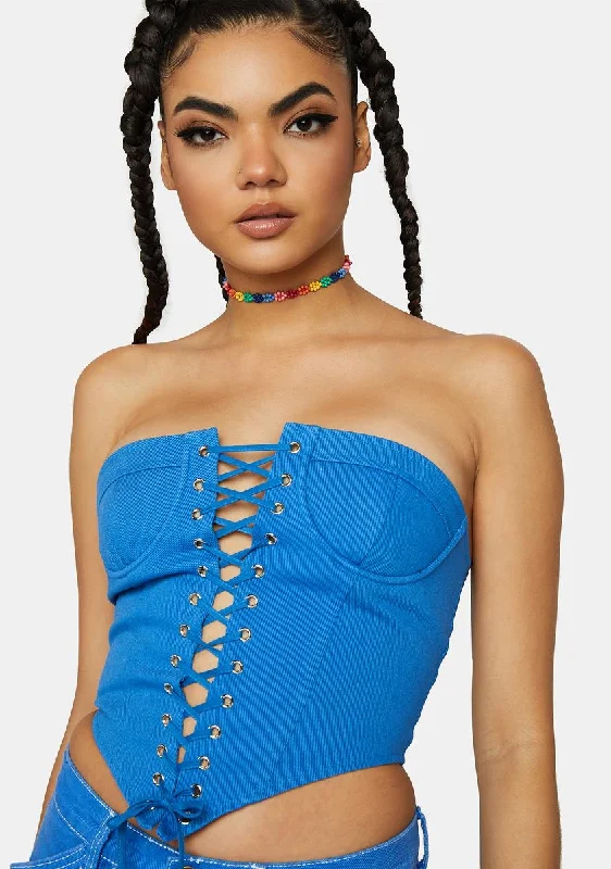 Blue East Gate Corset Top