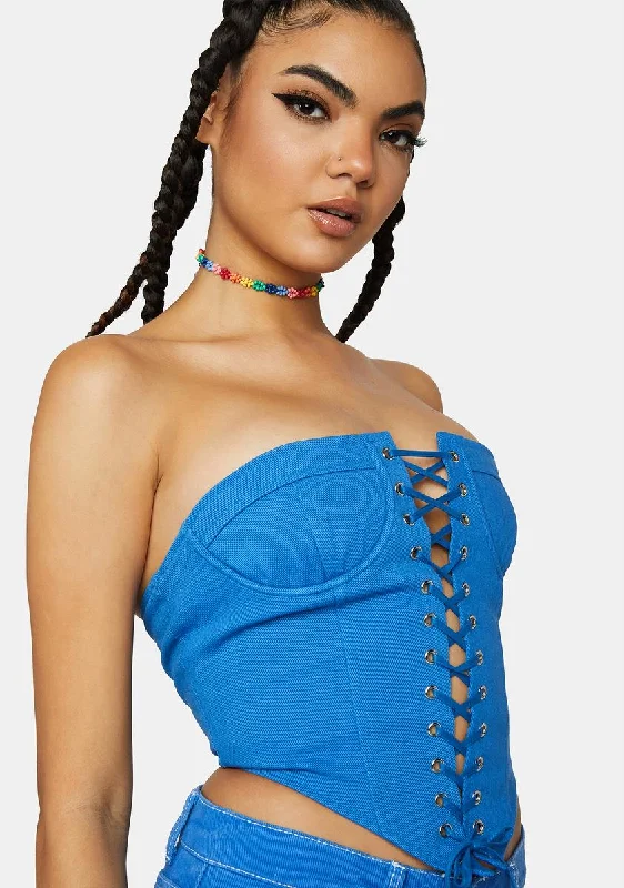 Blue East Gate Corset Top