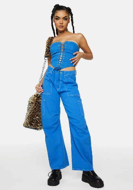 Blue East Gate Corset Top