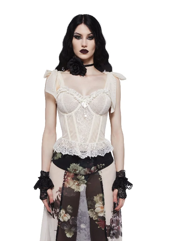 Dance With Death Corset Top - Ivory