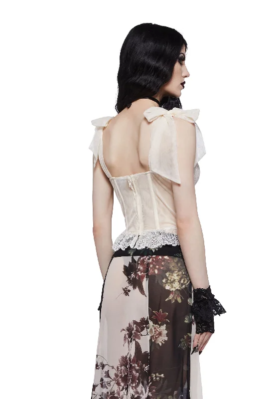 Dance With Death Corset Top - Ivory