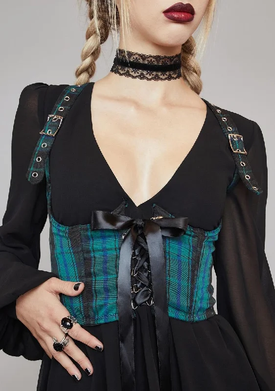 Deathly Bored Plaid Underbust Corset