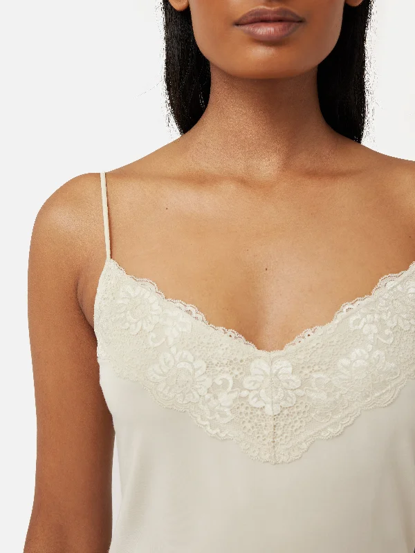 Modal Lace Vest | White Sand