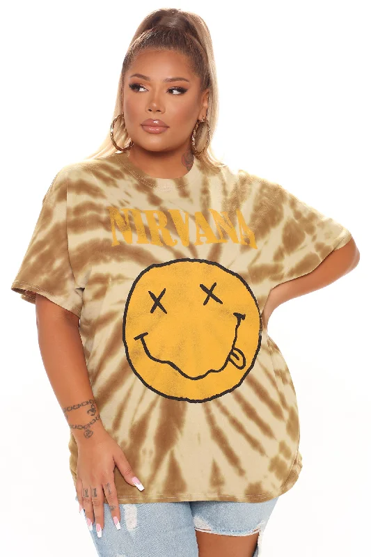 Nirvana Swirl Smile Top - Taupe/combo