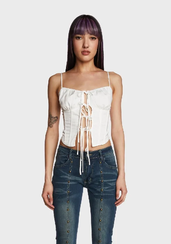 Posh And Poised Corset Top - White