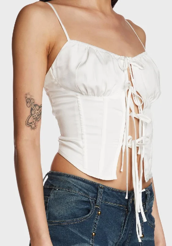 Posh And Poised Corset Top - White