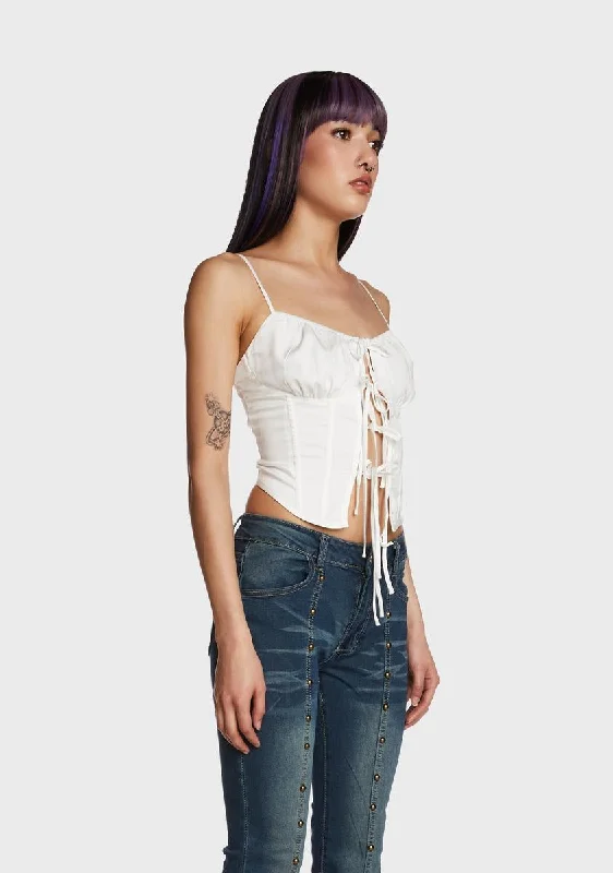 Posh And Poised Corset Top - White