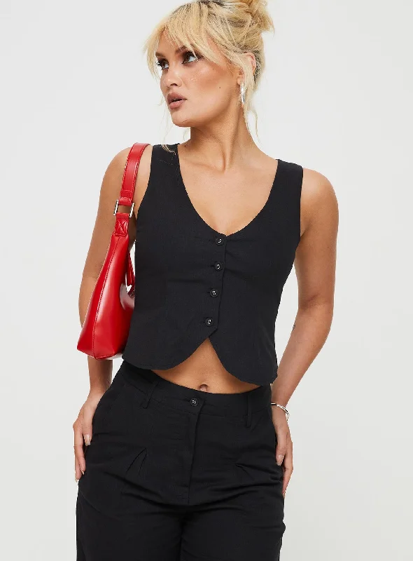 Sofi Vest Top Black