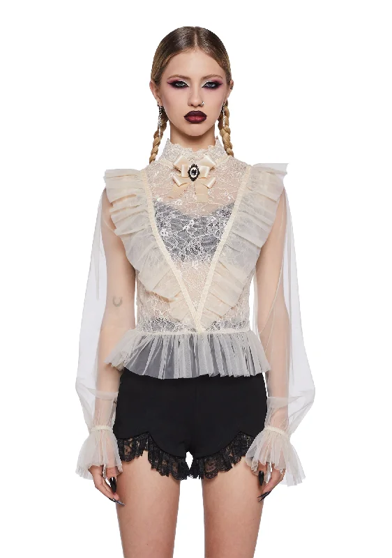 The Midnight Hour Sheer Blouse - Off White