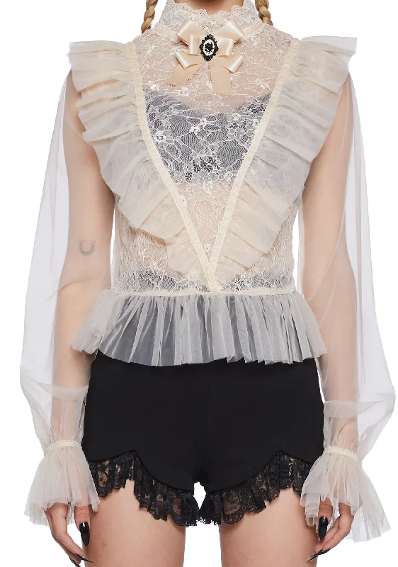 The Midnight Hour Sheer Blouse - Off White