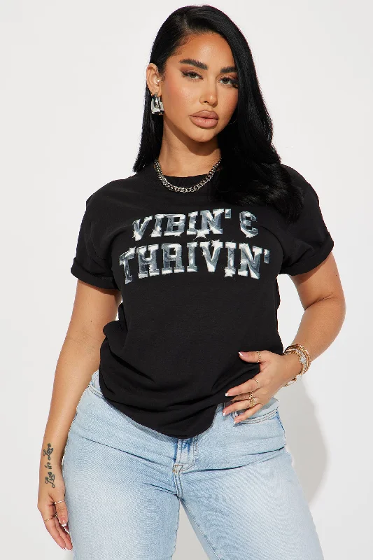 Vibin' & Thrivin' Graphic Tee - Black