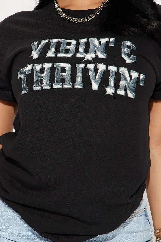 Vibin' & Thrivin' Graphic Tee - Black