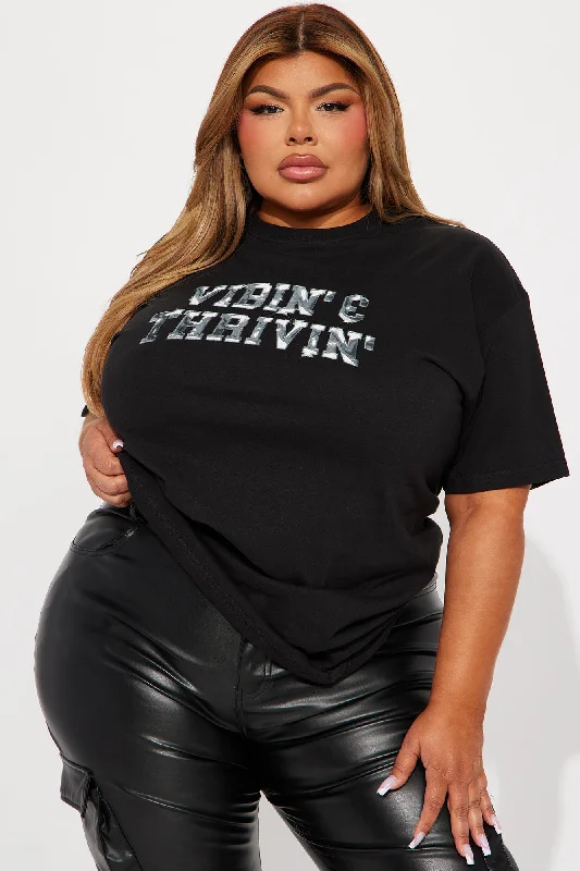 Vibin' & Thrivin' Graphic Tee - Black