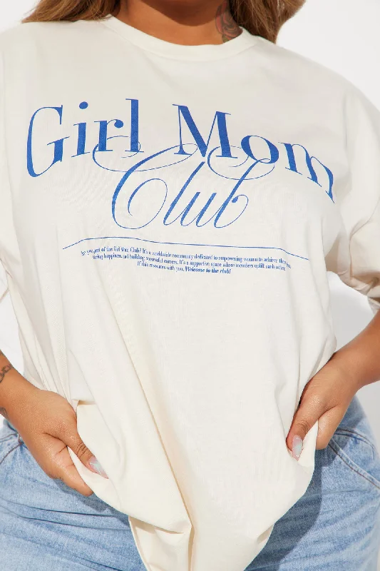 Vintage Girl Mom Club Tee - Beige