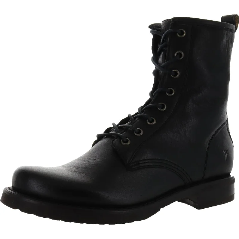 Veronica Womens Lace-Up Moto Combat Boots