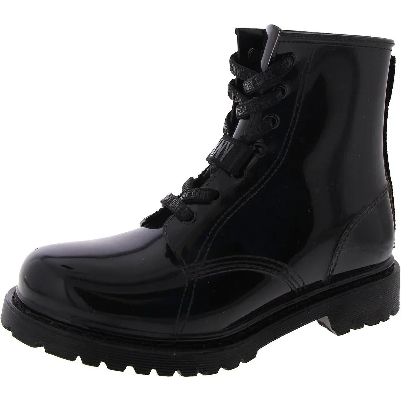 Tilly Womens Patent Ankle Rain Boots