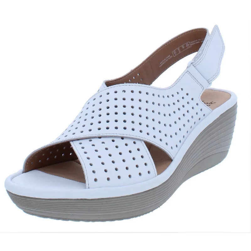 Reedly Variel Womens Perforated Slingback Wedge Sandals