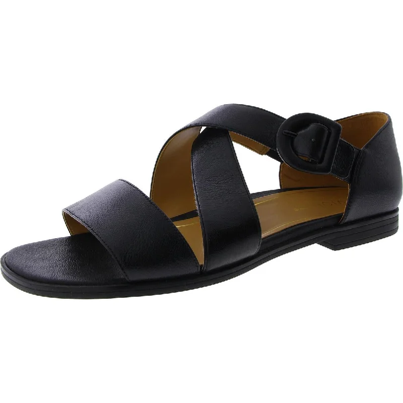 PACIFICA Womens Leather Open Toe Strappy Sandals