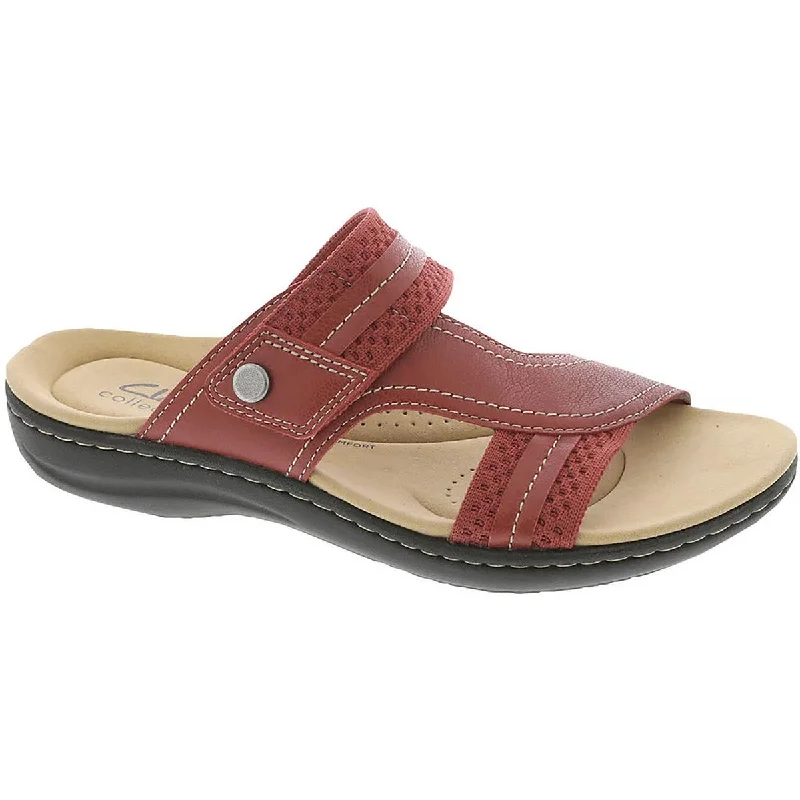 Laurieann Cara Womens Leather Slip-On Slide Sandals