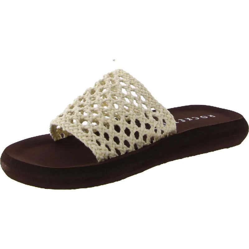 Womens Slip On Open Toe Slide Sandals