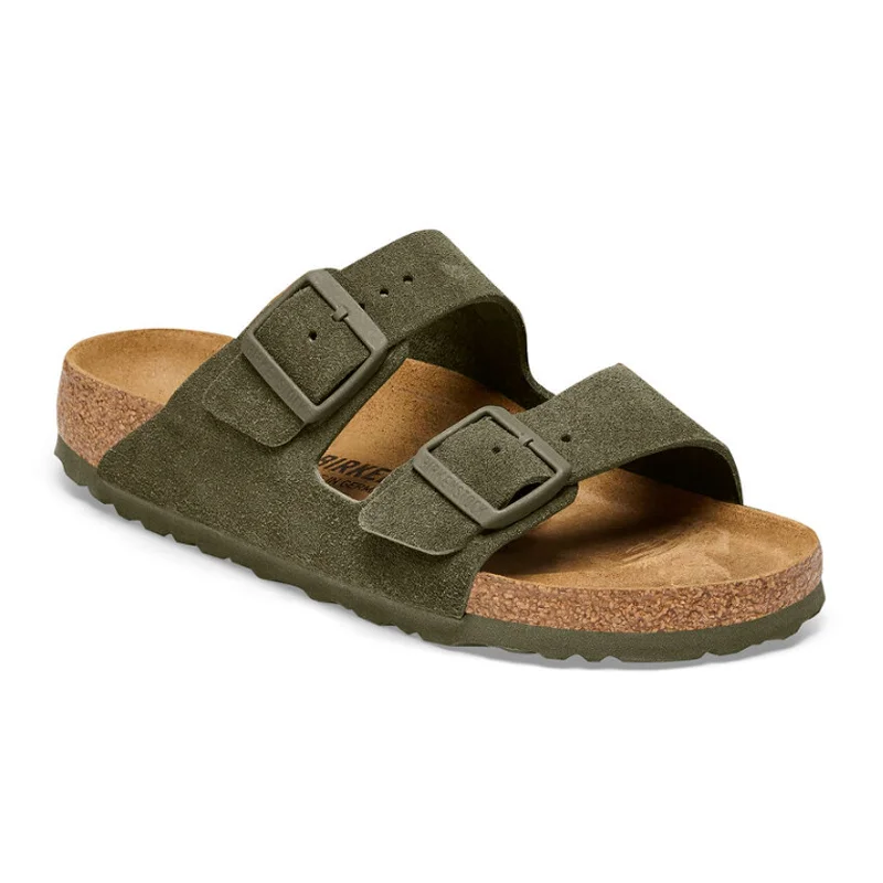 Birkenstock Arizona Slide Sandal (Women) - Thyme Suede