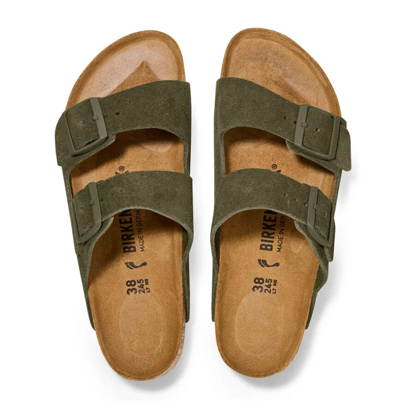 Birkenstock Arizona Slide Sandal (Women) - Thyme Suede