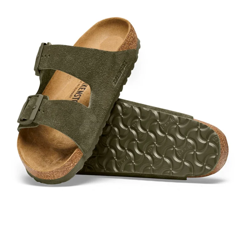 Birkenstock Arizona Slide Sandal (Women) - Thyme Suede