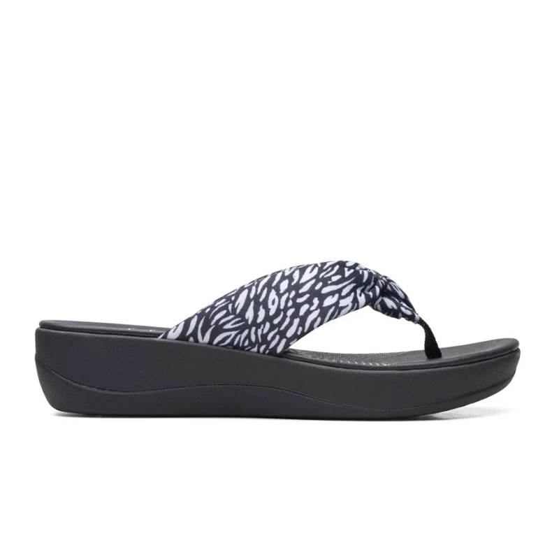 Clarks Arla Glison Thong Sandal (Women) - Black Abstract