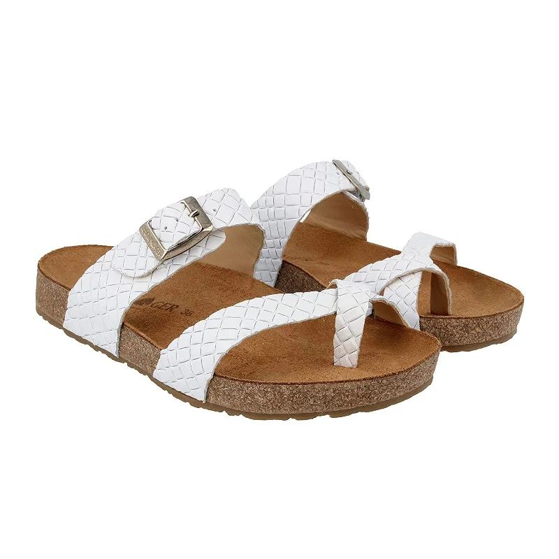 Haflinger Juno Sandal (Unisex) - Woven Blanco