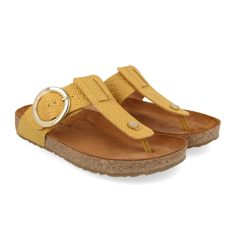 Haflinger Round Buckle Corinna Sandal (Women) - Mostaza