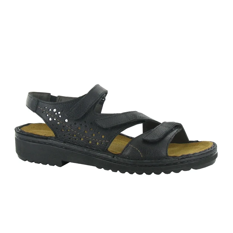 Naot Birgit Backstrap Sandal (Women) - Soft Black Leather