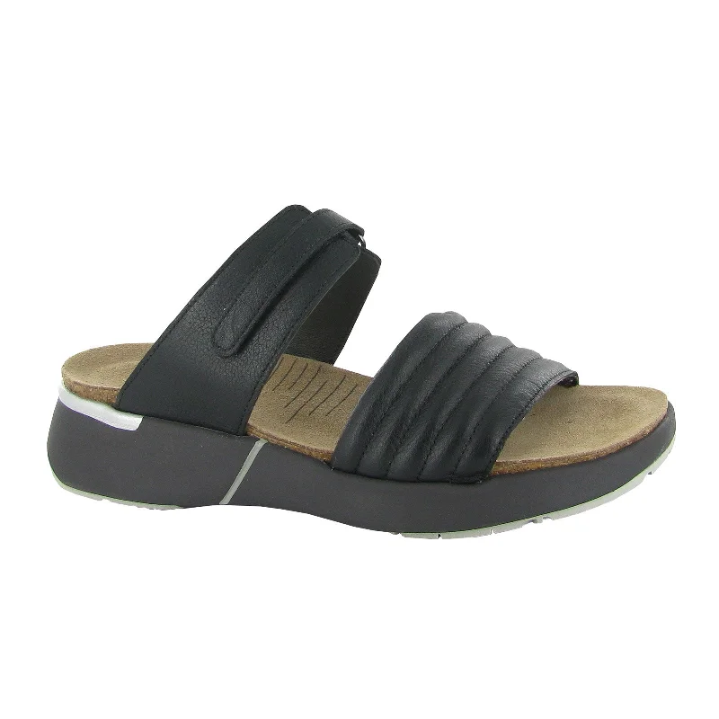 Naot Vesta Slide Sandal (Women) - Soft Black Leather