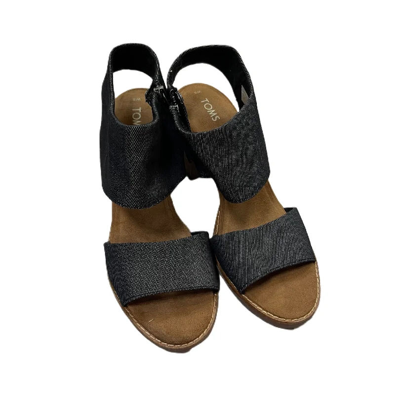 Sandals Heels Block By Toms In Grey, Size: 8