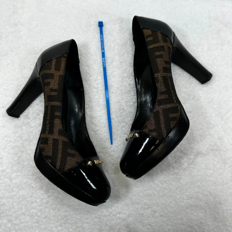 Shoes Heels Block By Fendi In Monogram size 36